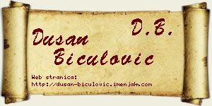 Dušan Biculović vizit kartica